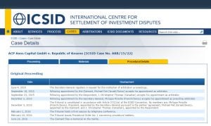 ICSID-Schiedsverfahren im Kosovo