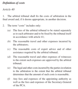 UNCITRAL arbitration in-house costs (1)