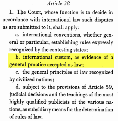 مصادر القانون الدولي