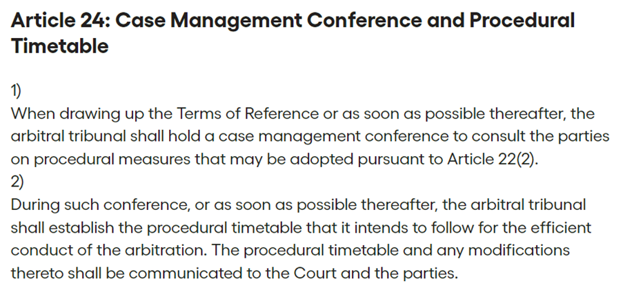 Artículo 24 Reglas de arbitraje de la CCI