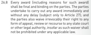 Apelación de un laudo de arbitraje internacional